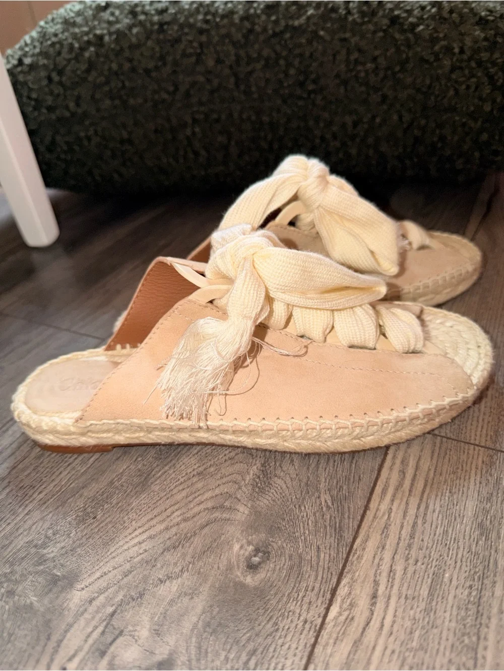Chloé Knotted Cream Espadrille Slide Sandals